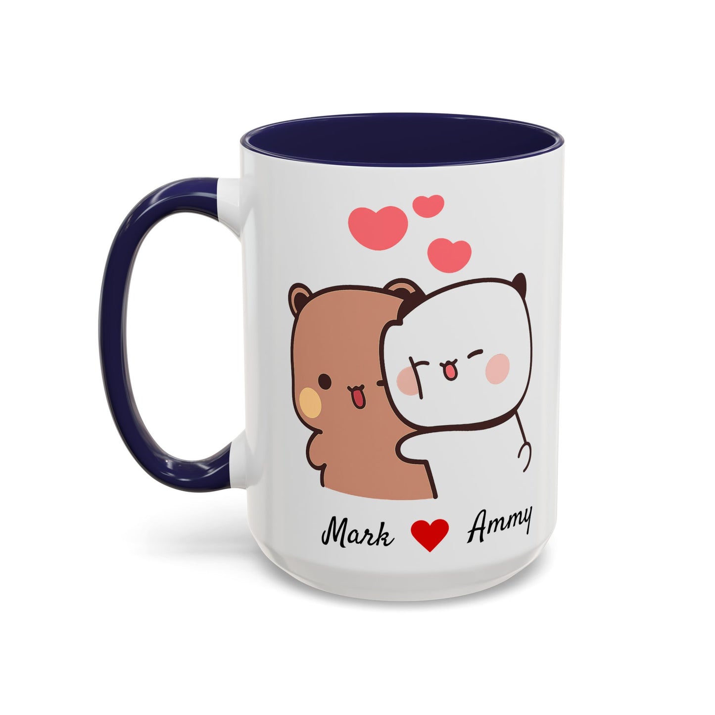 Personalized Dudu Bubu Mug | Cute Bear Coffee Cup | Color Handle Mug | Birthday Christmas Gift | Funny Mug for Her Him Valentine Gift