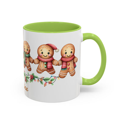 Personalized Gingerbread Friends Coffee Mug, Holiday Mug, Christmas Decor, Personalized Coffee Cup, Gift for Her, Winter Wonderland