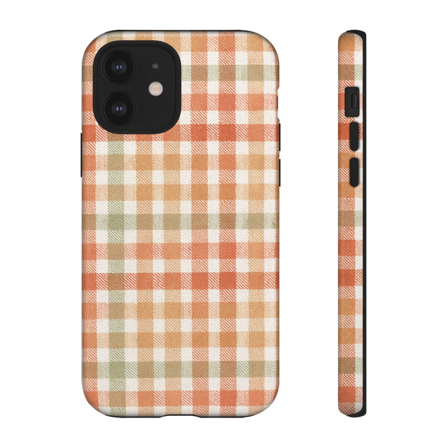 Boho Checkered Phone Case | Neutral Aesthetic Plaid Case | Retro Minimalist Check Design | iPhone Cover | Samsung Cover