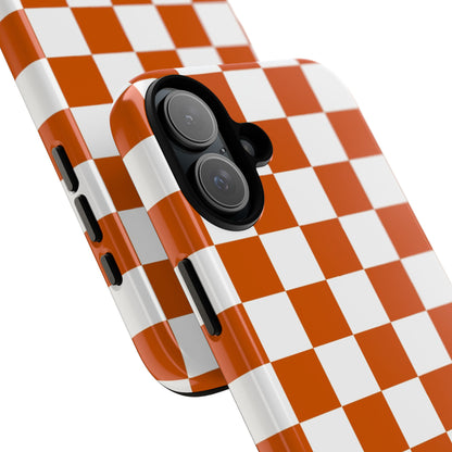 Checkered Phone Case, Checkered Phone Case - iPhone 17 16 15 14 13 12 11 Pro Max  - Trendy Black and Brown Checkerboard
