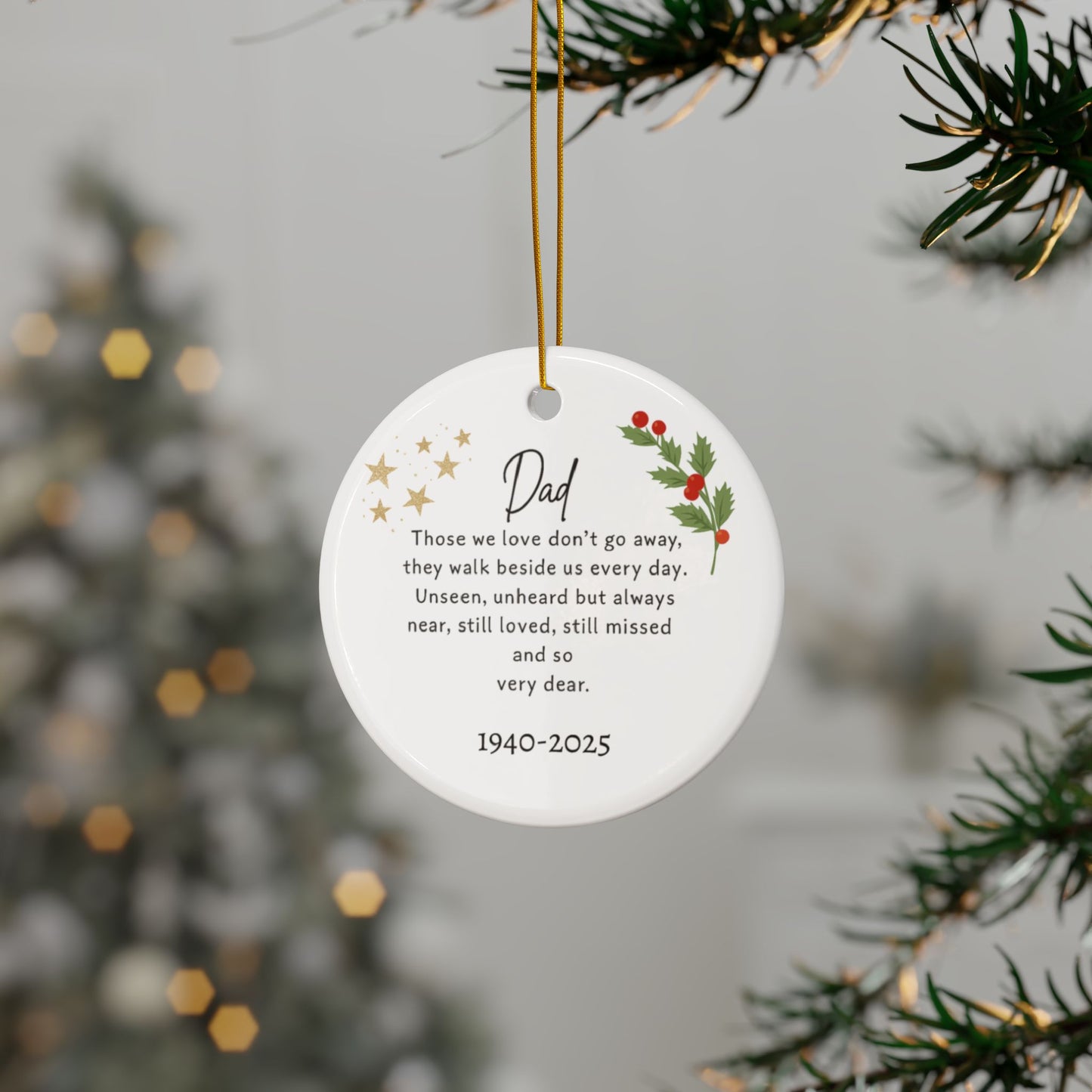 Christmas Memorial Ornament Personalised Christmas Remembrance In Loving Memory Dad Those We Love