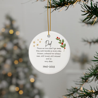 Christmas Memorial Ornament Personalised Christmas Remembrance In Loving Memory Dad Those We Love