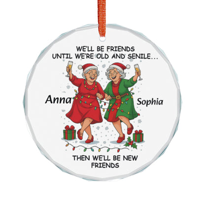 Personalized Best Friends Christmas Ornament Old  Senile Ornament Funny Bestie Gift for Women Best Friend Keepsake 2025 BFF Holiday Decor