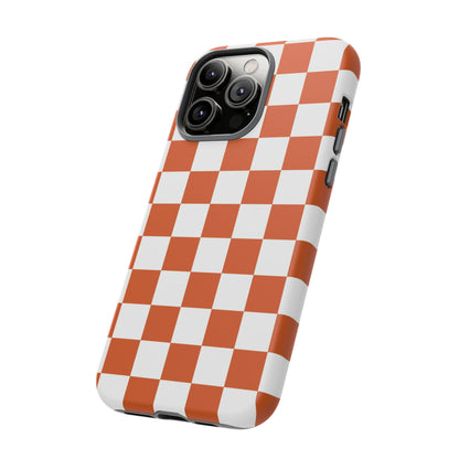 Checkered Phone Case, Checkered Phone Case - iPhone 17 16 15 14 13 12 11 Pro Max  - Trendy Black and Brown Checkerboard