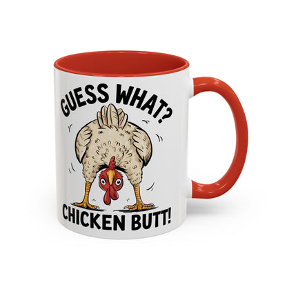 Funny Chicken Mug, Guess What? Chicken Butt! Coffee Mug, Farm Humor Mug, Rooster Joke Cup, Gift for Chicken Lovers, Gag Gift Mug
