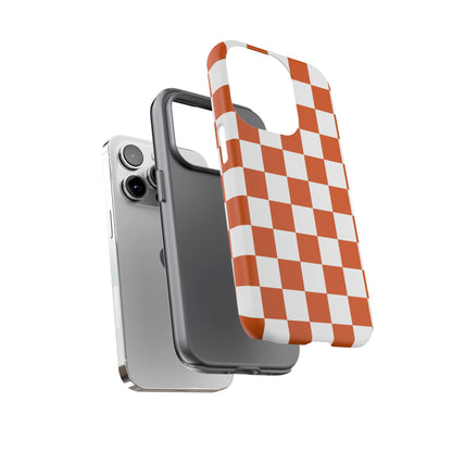 Checkered Phone Case, Checkered Phone Case - iPhone 17 16 15 14 13 12 11 Pro Max  - Trendy Black and Brown Checkerboard