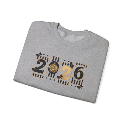 2026 New Year Sweatshirt, Black & Gold New Years Crewneck, Happy New Year 2026 Shirt, Retro Party Sweatshirt, Womens New Year Gift