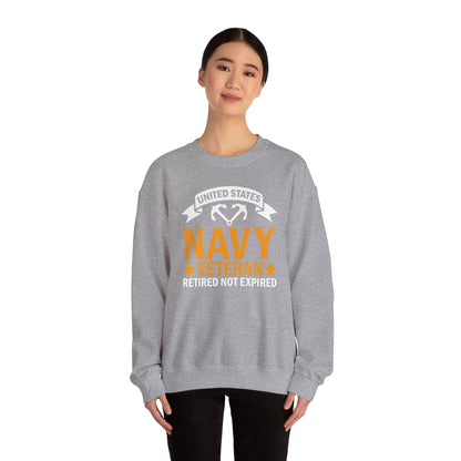 Navy Veteran Crewneck Sweatshirt, Military Pride Sweater,  Gift for Veterans, Retirement Gift, Casual Comfort Wear, Gift for mom