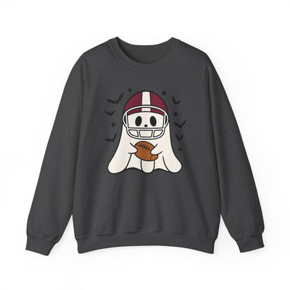 Halloween Ghost Football Sweatshirt, Cozy Crewneck, Unisex Sweatshirt, Fall Apparel, Spooky Season Fashion, Ghost Design