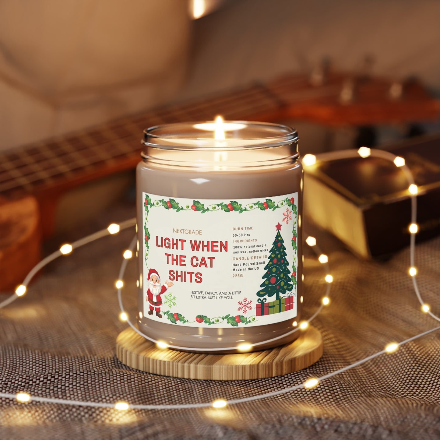 Funny Christmas Candle Gift | Light When the Cat Poops | Hilarious Gift for Cat Owners | Pet Lover Candle | Holiday Home Decor 9oz
