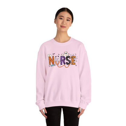 Nurse Themed Crewneck Sweatshirt - Cozy Nursing Apparel, Perfect Gift for Healthcare Workers, Halloween Style, Comfortable Unisex