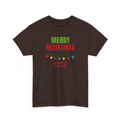 Merry Resistmas 2025 Tee, Holiday Shirt, Funny Christmas Gift, Unisex Cotton Tee, Celebration Apparel, 2025 Festive Wear