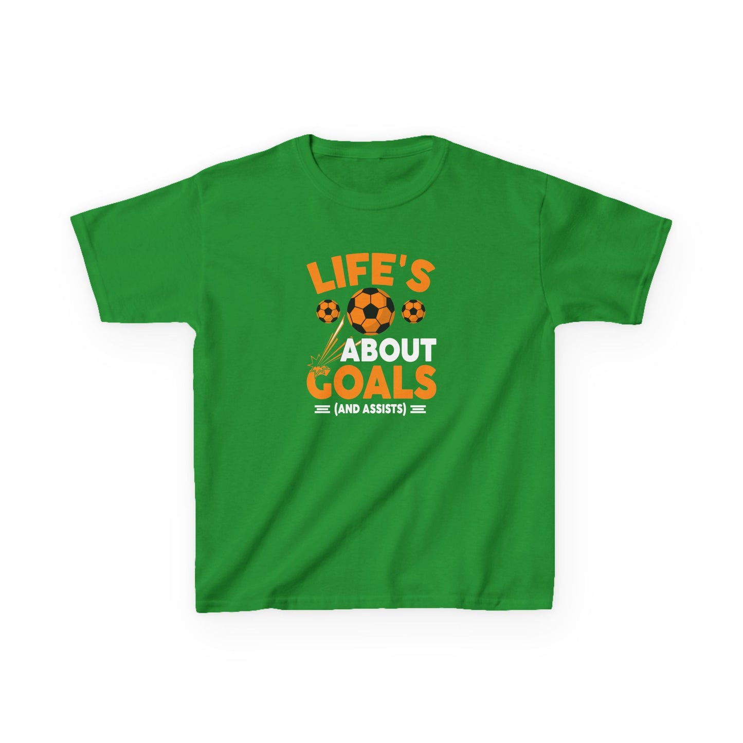 Life's About Goals Kids T-Shirt | Soccer Graphic Tee | Fun Teamwork Shirt for Boys & Girls | Cotton Youth Sports Top, FIFA World Cup 2026