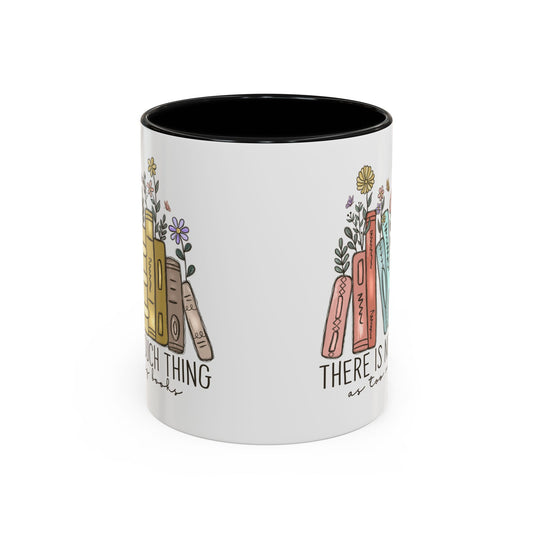 There Is No Such Thing As Too Many Books Mug, Book Lover Accent Coffee Cup, Reading Mug, Floral Bookstack Gift, Cozy Reader Ceramic Mug