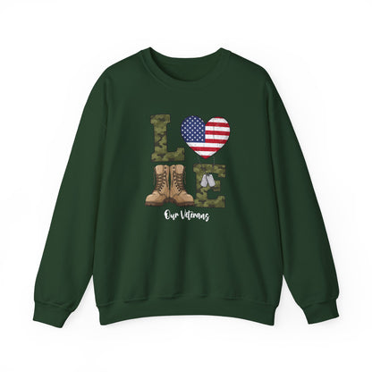 Love Our Veterans sweatshirt | Gift For Veteran | Veteran Sweatshirt | Gift For Dad | military boots American flag camouflage