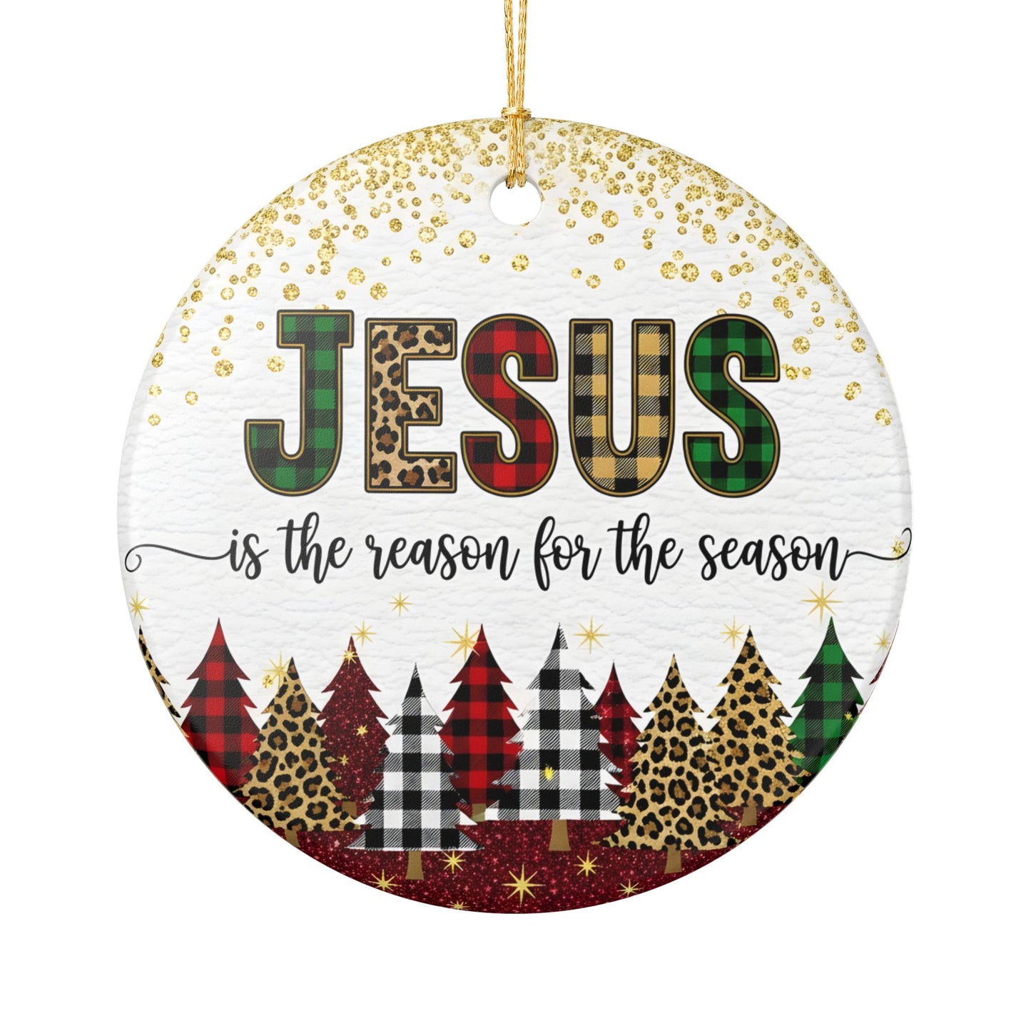 Jesus Is the Reason for the Season Ornament  Christian Christmas Ornament Tree Décor Farmhouse Christmas Ornament Christian Stocking Stuffer