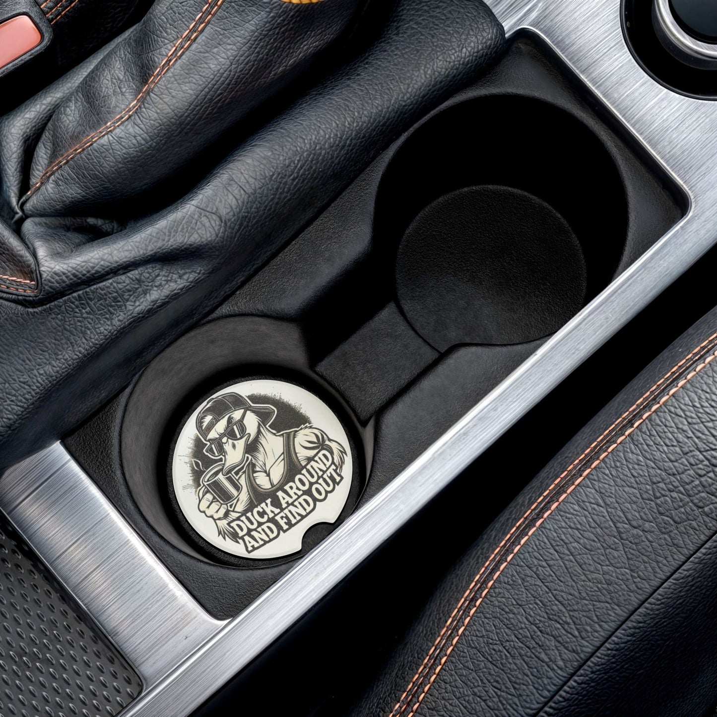 Duck Around and Find Out Car Coaster | Soapstone Drink Holder