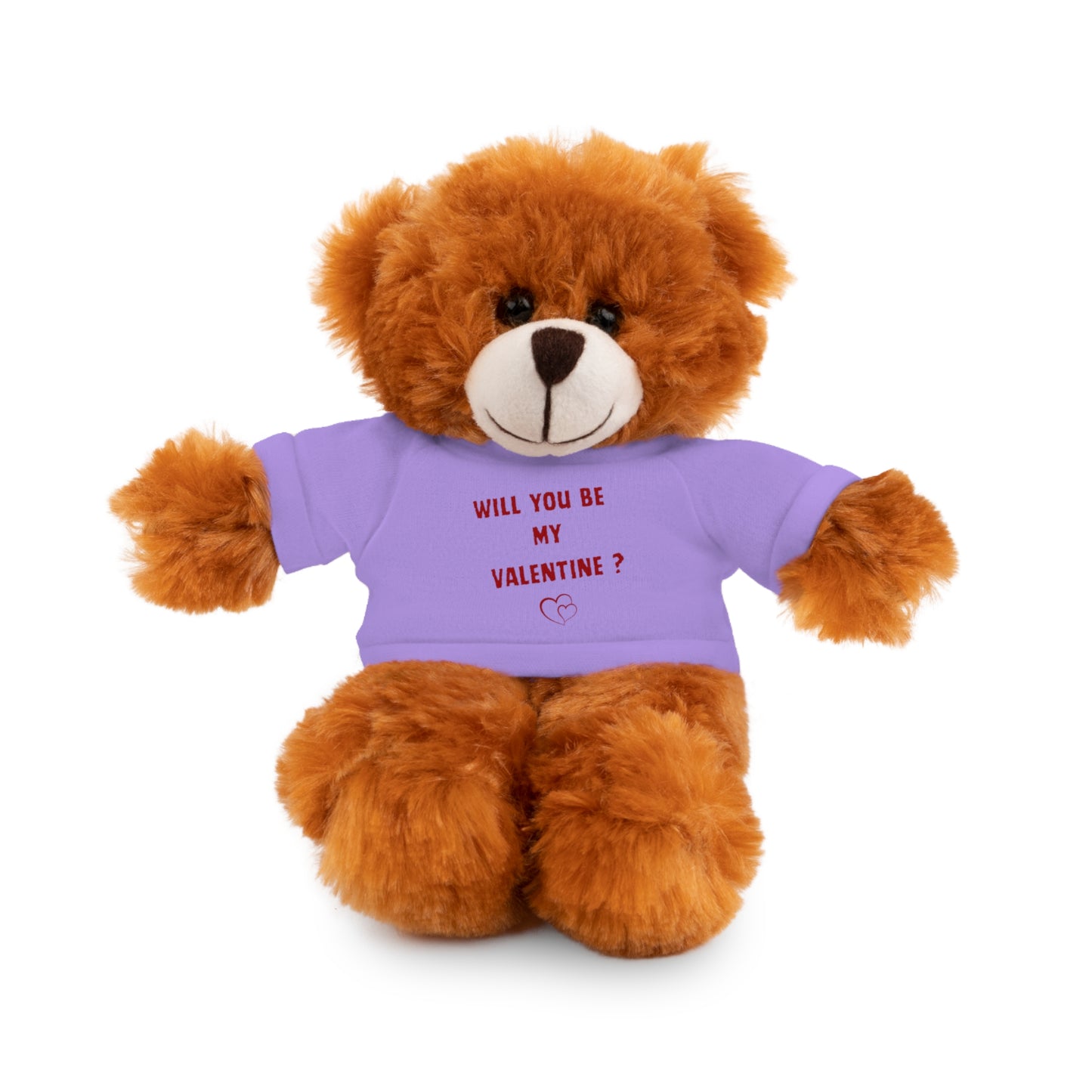 Will You Be My Valentine ? Teddy Bear, Plush Animal with T-Shirt, Cute Valentine's Day Gift, Stuffed Bear for Kids or Love