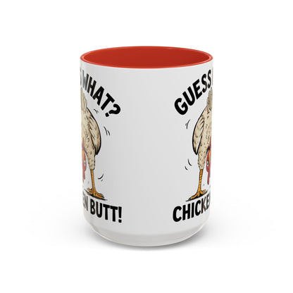 Funny Chicken Mug, Guess What? Chicken Butt! Coffee Mug, Farm Humor Mug, Rooster Joke Cup, Gift for Chicken Lovers, Gag Gift Mug