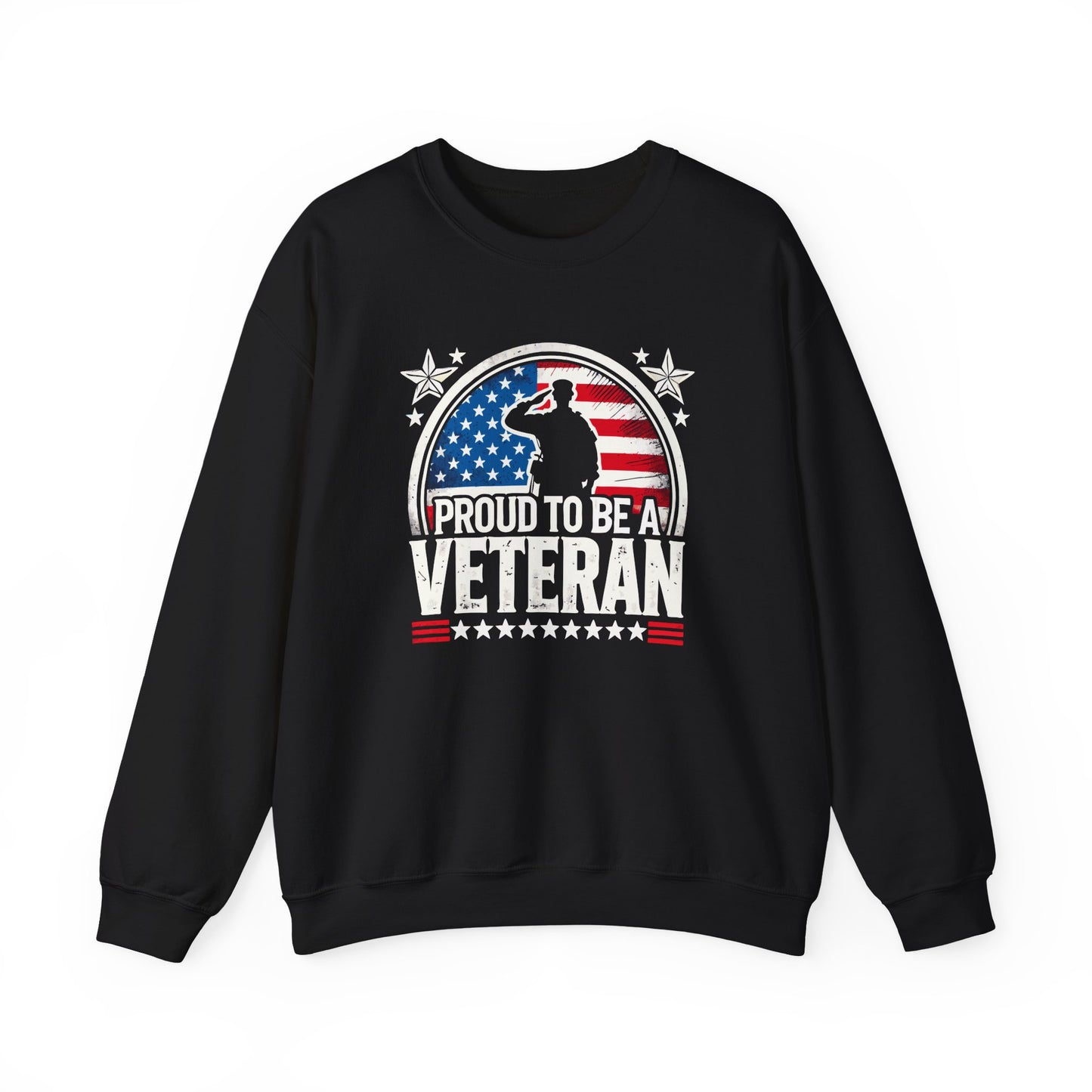 Proud Veteran Crewneck Sweatshirt, Veterans Day Gift, Military Tribute, USA Flag Apparel, Casual Comfort Wear, Gift for veteran Father