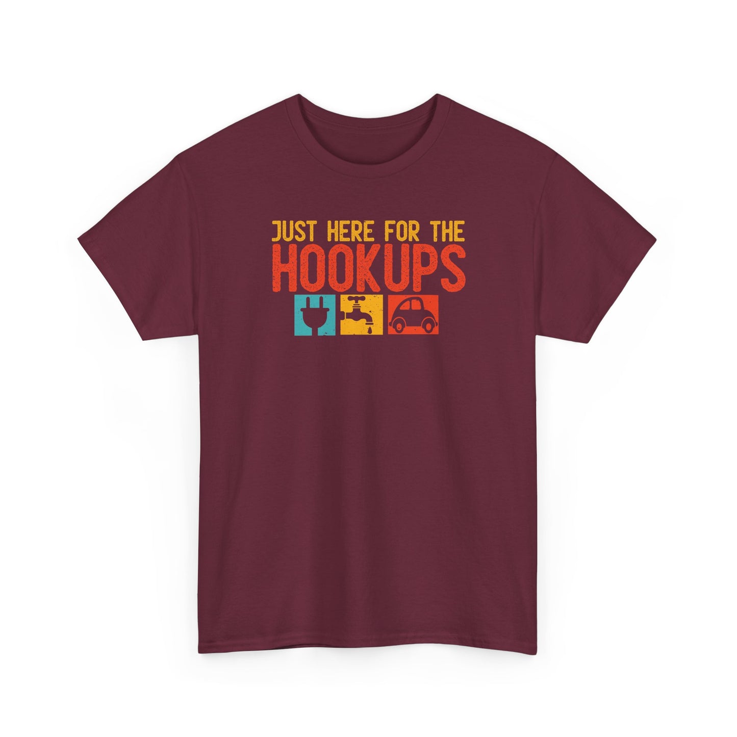 Just Here For The Hookups Shirt, Camping Fishing T-Shirt, Funny RV Camper Tee, Outdoors Graphic Tee, Campfire Gift for Men Women