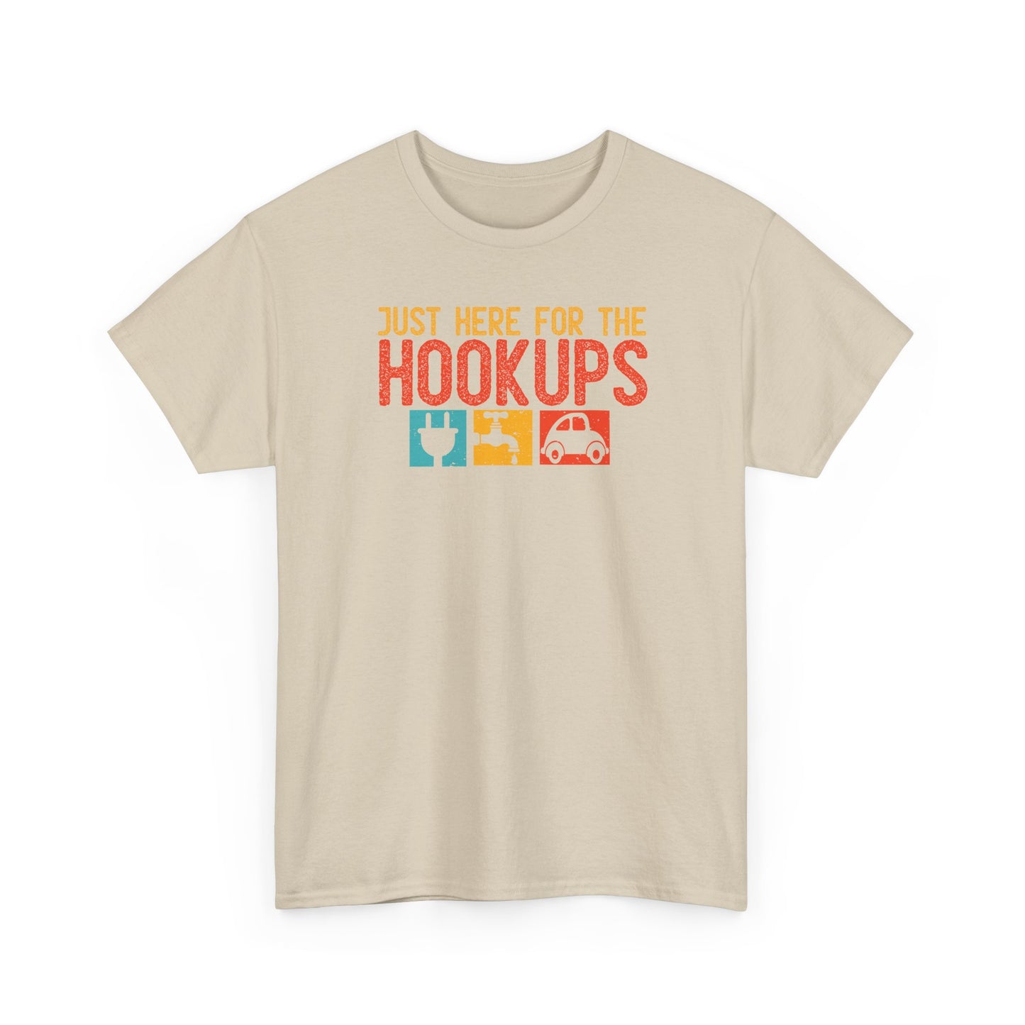 Just Here For The Hookups Shirt, Camping Fishing T-Shirt, Funny RV Camper Tee, Outdoors Graphic Tee, Campfire Gift for Men Women