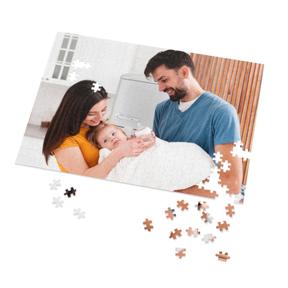 Family Photo Jigsaw Puzzle with Tin, Custom Picture Puzzle Keepsake, Personalized Family & Couples Gift