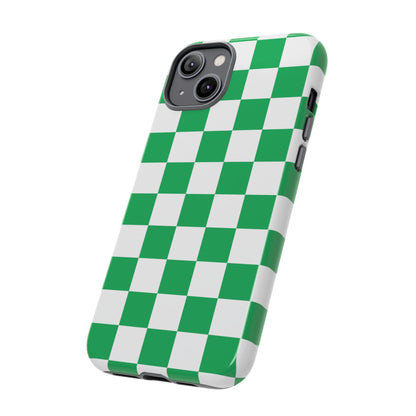 Green Checkerboard Phone Case, iPhone 17 Pro, 17, 16, 15, 14, 13, 12, 11, X, XR, XS MAX, Mobile Cover, Gift for Students, Phone Accessory