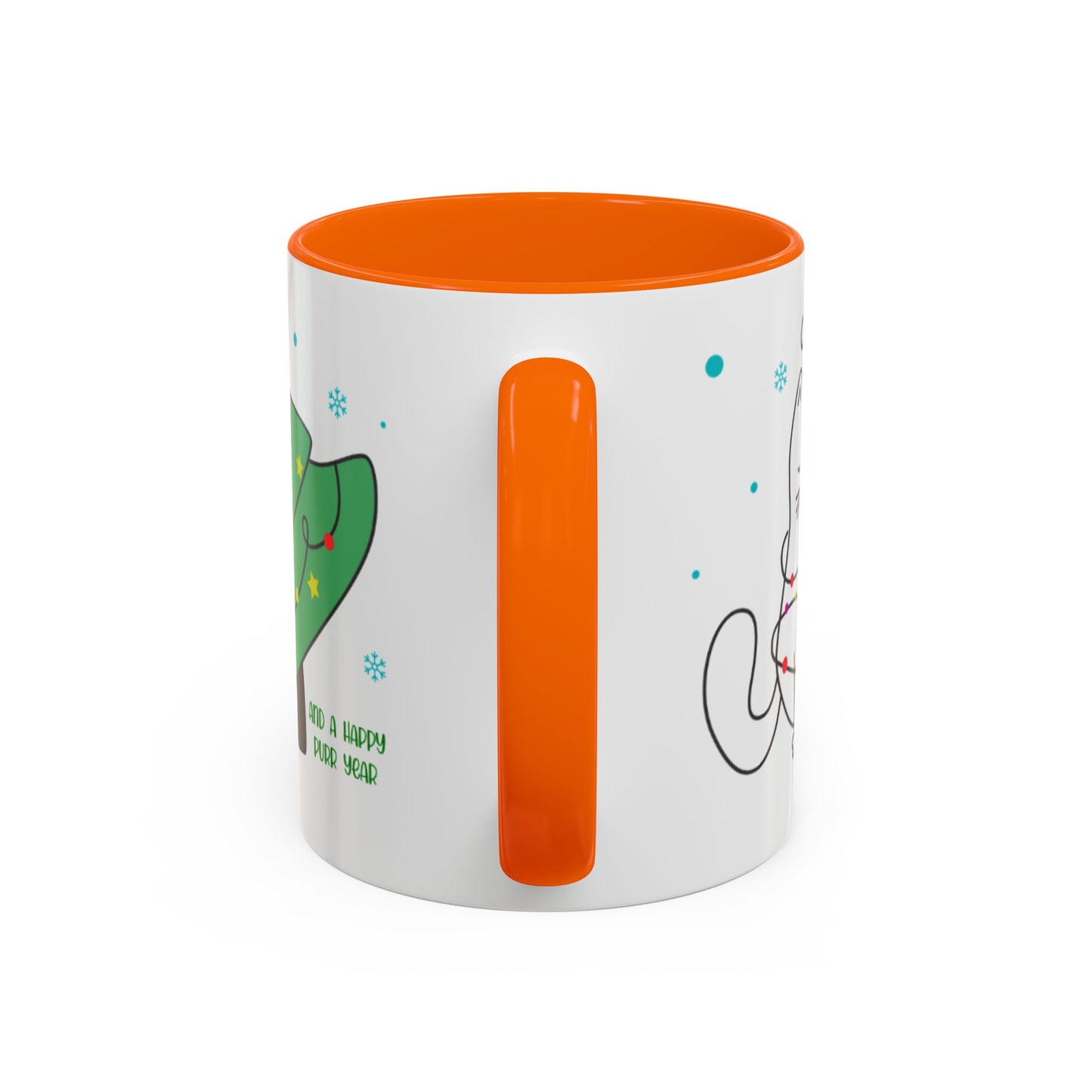 Personalized Meowy Christmas Accent Mug, Funny Holiday Coffee Cup, Cat Lover Gift, Festive Drinkware, Christmas Decor, Personalized Mug