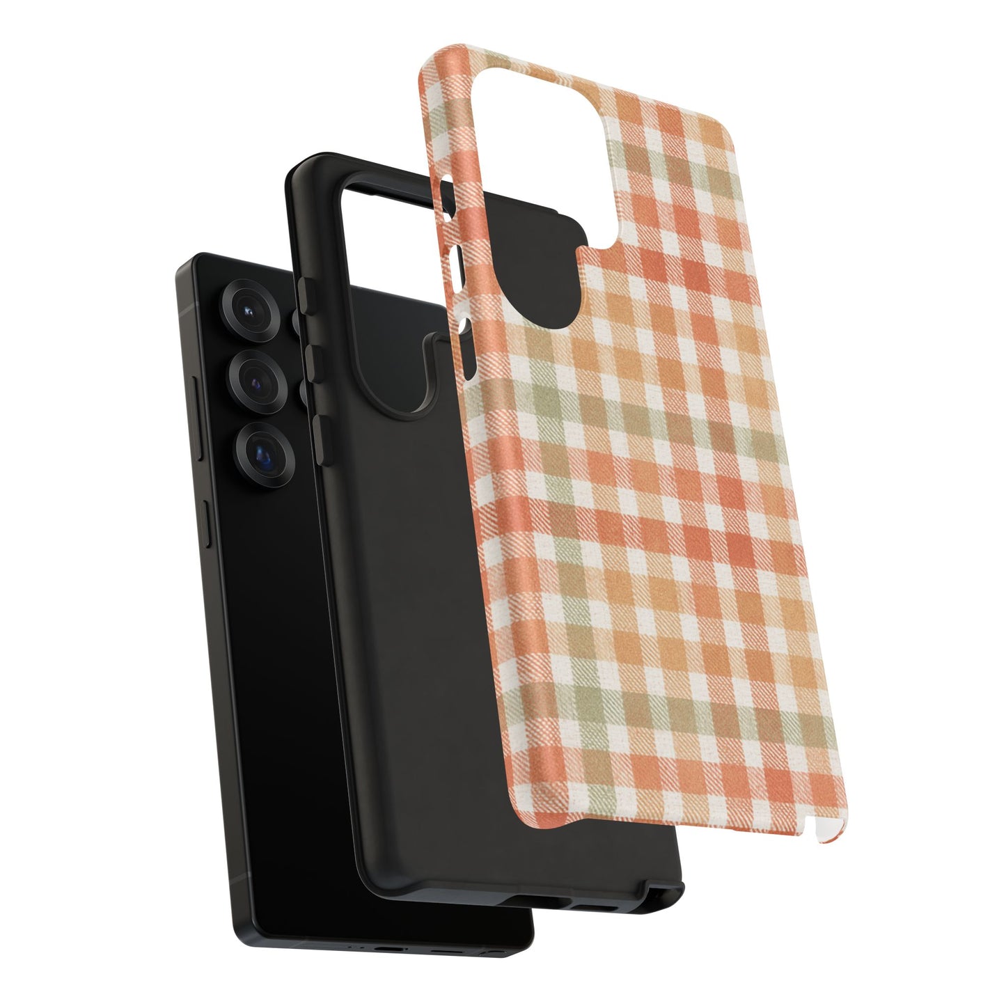 Boho Checkered Phone Case | Neutral Aesthetic Plaid Case | Retro Minimalist Check Design | iPhone Cover | Samsung Cover