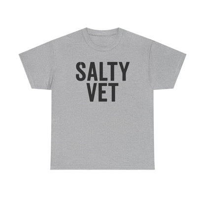 Salty Vet Unisex Heavy Cotton Tee, Funny Gift For Veteran, Casual Shirt, Animal Lover Apparel, Unique Gift for Veterinarians