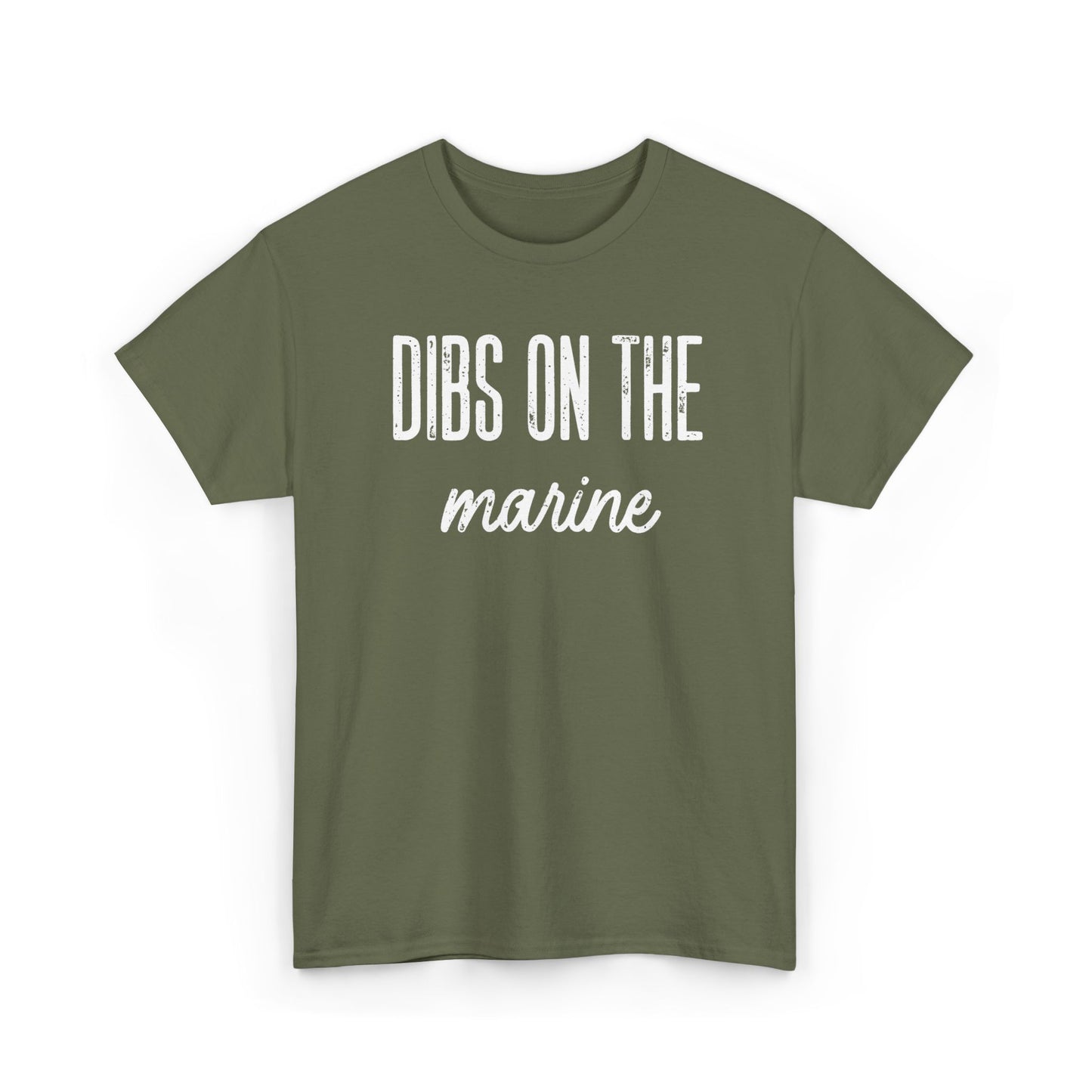 Dibs On The Marine T-Shirt | Military Phrase Tee, Marine Support Shirt, Minimal Typography Unisex Cotton Tee