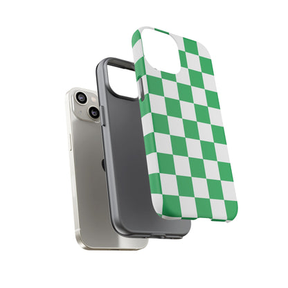 Green Checkerboard Phone Case, iPhone 17 Pro, 17, 16, 15, 14, 13, 12, 11, X, XR, XS MAX, Mobile Cover, Gift for Students, Phone Accessory