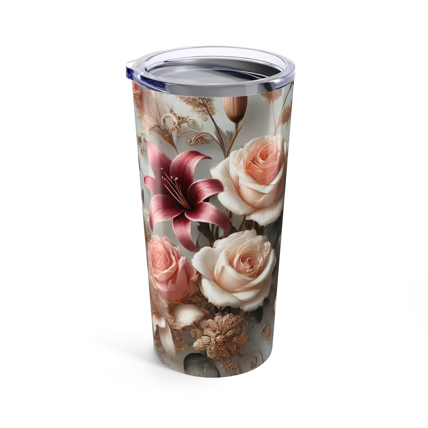 Personalized Elegant Floral Tumbler, Travel Mug, Stainless Steel Drinkware, Perfect Gift for Women, Coffee Lovers, Wedding Favors, [...]