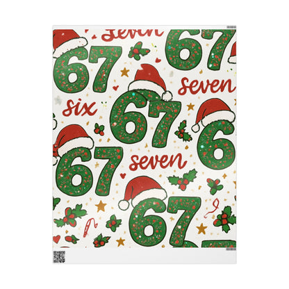 Six Seven Christmas Wrapping Paper, 67 Meme Christmas Gift Wrap, Kids Funny Wrapping Paper, Unique Gift Wrap, Holiday Gift, Gift for Kids