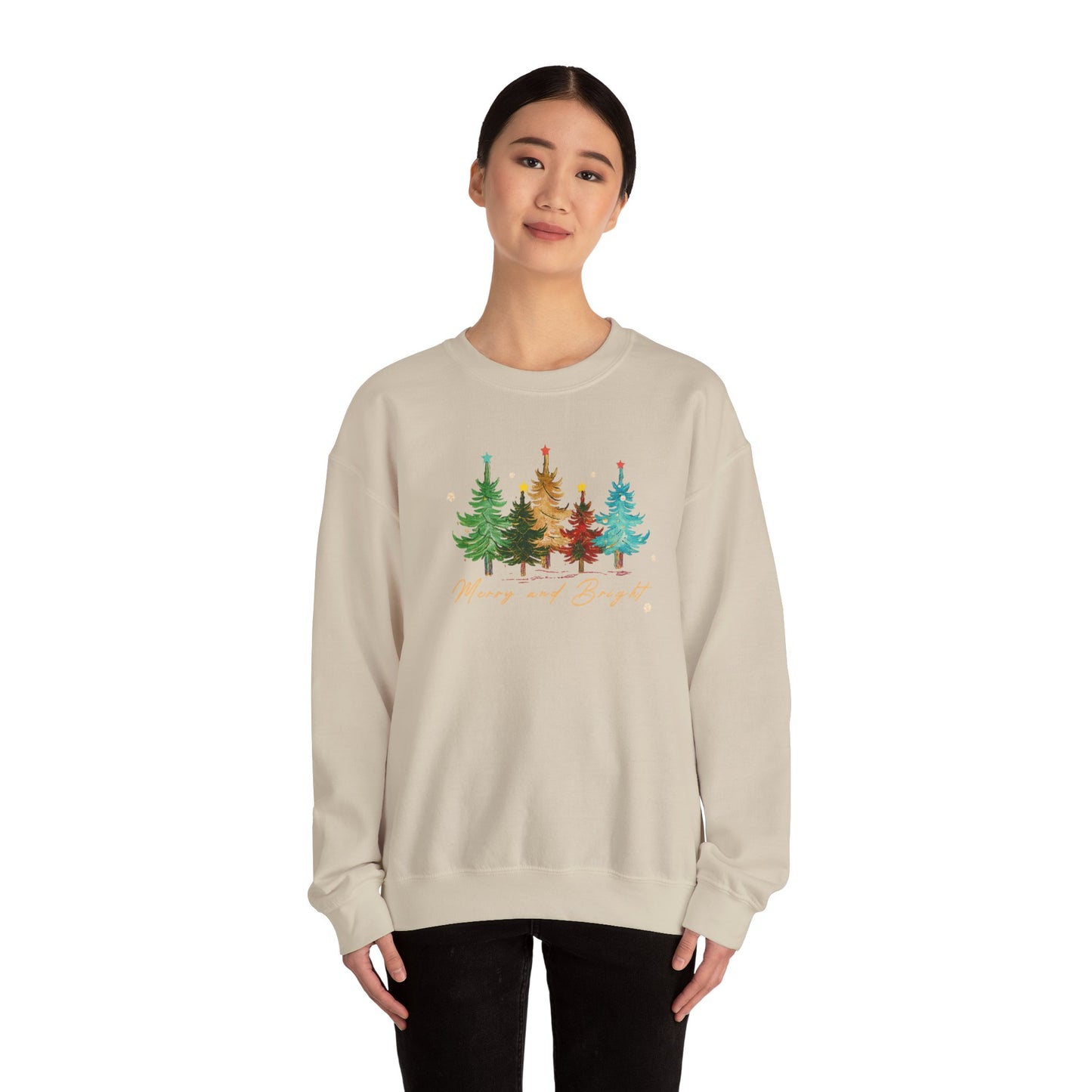Cozy Christmas Trees Sweatshirt, Holiday Apparel, Warm Sweater Gift, Nature Lover Top, Christmas and Winter Essential, Christmas  day Gift