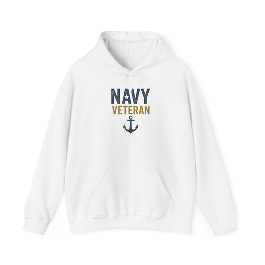 Navy Veteran Hoodie| Patriotic Military Pullover with Anchor | US Navy Gift for Men & Women | Veteran Pride Crewneck