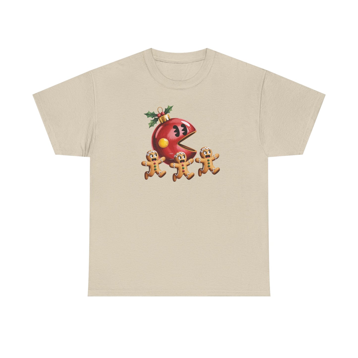 Festive Holiday Tee, Christmas Gift, Retro Video Game Shirt, Gingerbread Print, Casual Wear, Fun Holiday Apparel, Gift for her