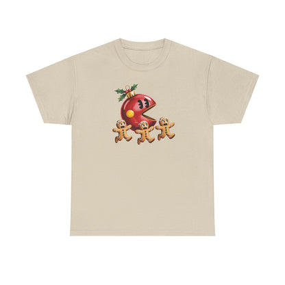 Festive Holiday Tee, Christmas Gift, Retro Video Game Shirt, Gingerbread Print, Casual Wear, Fun Holiday Apparel, Gift for her