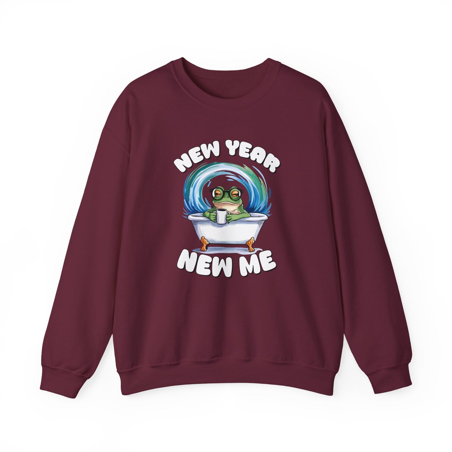 New Year New Me Frog Sweatshirt, Funny New Year Shirt, Happy New Year 2026 Sweatshirt, Cute Frog Coffee Pullover, 2026 Trendy Sweatshirt