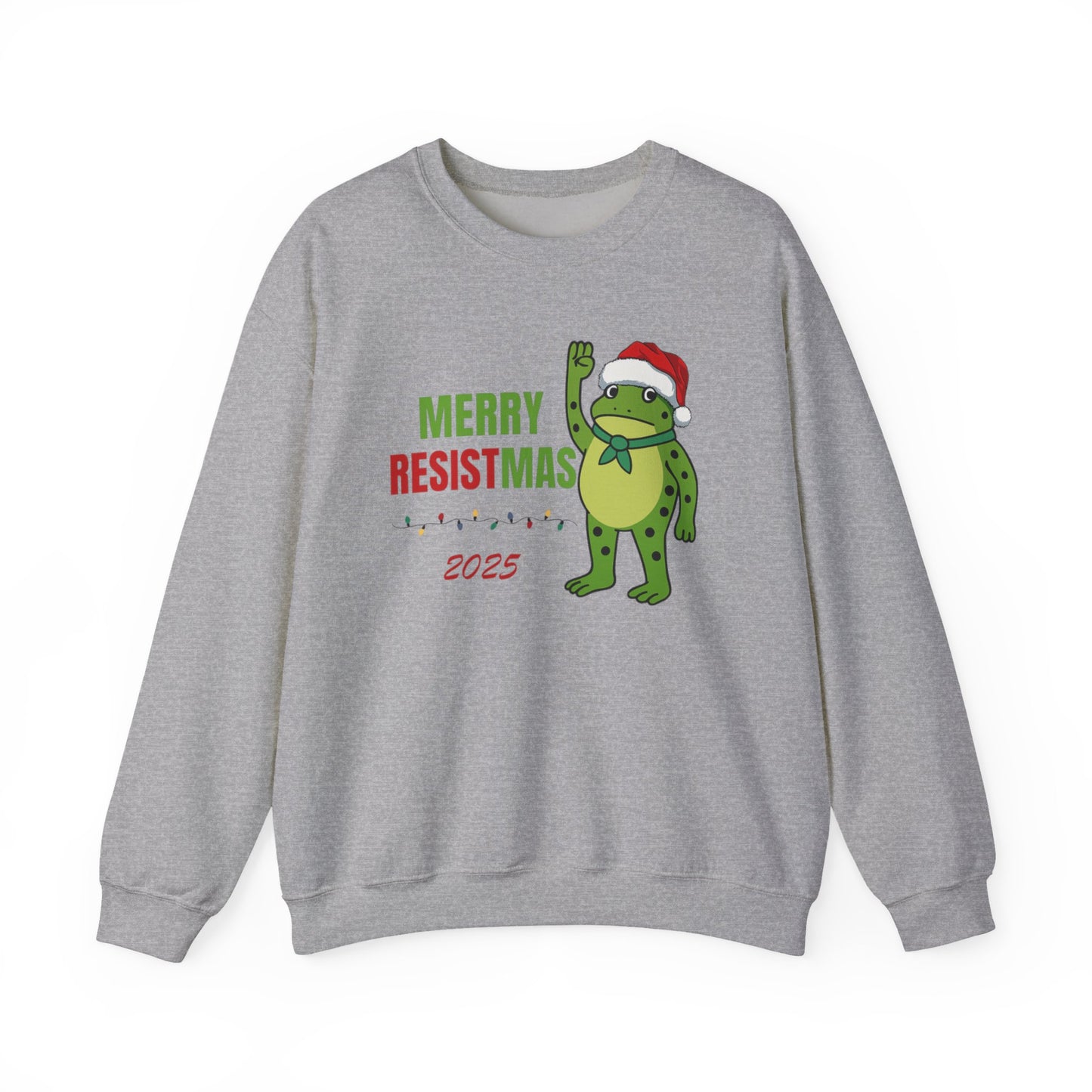 Merry Resistmas 2025 Crewneck Sweatshirt - Unisex Holiday Gift, Christmas Sweater, Funny Sweatshirt, Winter Apparel, Seasonal Fashion