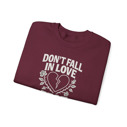 Don't Fall in Love Fest 2025 Sweatshirt, Broken Heart Floral Crewneck, Anti Love Sweater, Festival Aesthetic Pullover, Valentines Gift