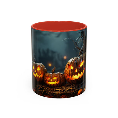 Halloween Pumpkin Accent Coffee Mug, Spooky Decor for Fall, Perfect Gift for Halloween Lovers, Seasonal Drinkware, Gift for Halloween Day