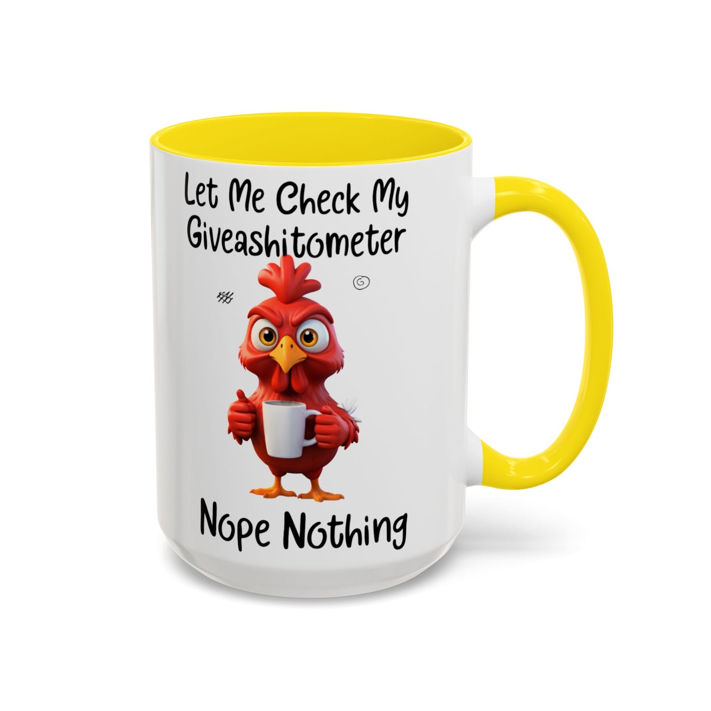Funny Giveashitometer Mug | Sarcastic Coffee Mug with Rooster | Sassy Office Mug | Gift for Coworkers Friends