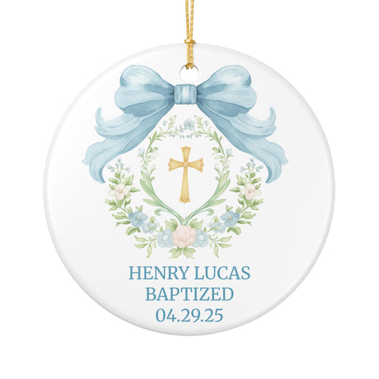 Personalized Girls Baptism Ornament Custom Christening Ornament Baptized Ornament First Communion Gift Baptism Gift Christmas Baby Boy Gift