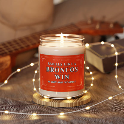 Smells Like a Broncos Win Candle, 9oz Soy Candle for Football Fans, Game Day Decor, Sports Gift, Home Fragrance