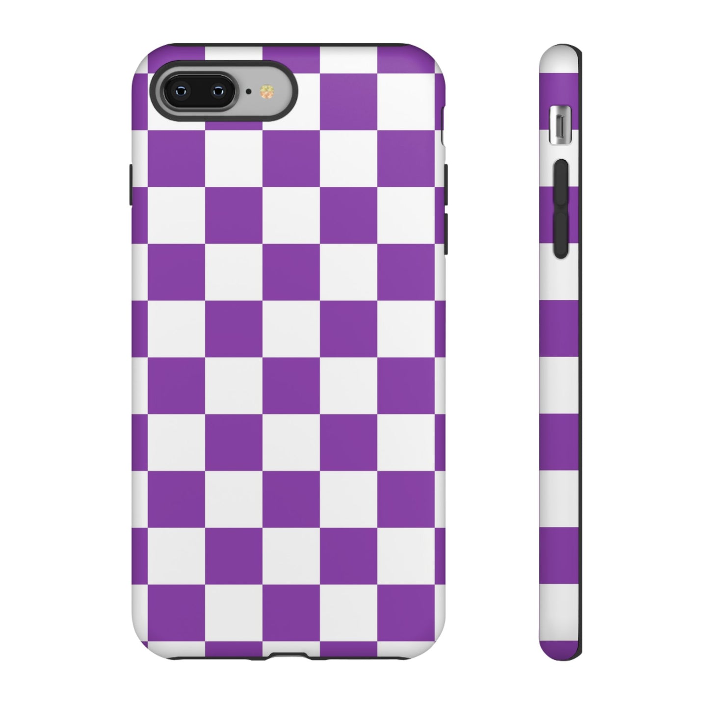 Purple Checkered Phone Case,  iPhone 17 Pro, 17, 16, 15, 14, 13, 12, 11, X, XR, XS MAX, Trendy Gift for Friends, Accessory for Occasions