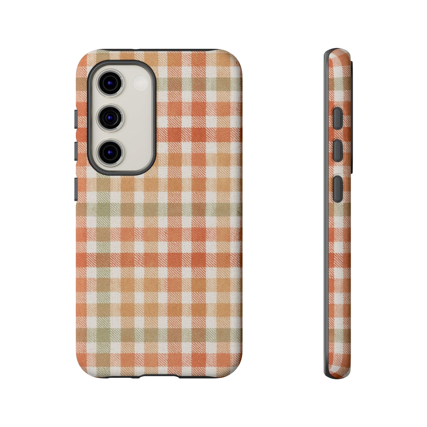 Boho Checkered Phone Case | Neutral Aesthetic Plaid Case | Retro Minimalist Check Design | iPhone Cover | Samsung Cover