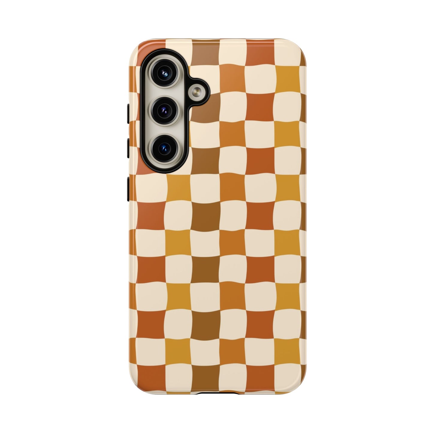 Boho Checked Phone Case, Checkerboard Design, Durable Protection, Phone Cover, Phone case For iPhone and Samsung, Trendy Phone Cover