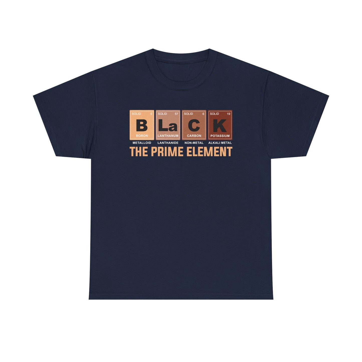 BLACK The Prime Element Shirt | Periodic Table Graphic Tee | Funny Science Shirt for Men & Women | Black Pride Chemistry Gift